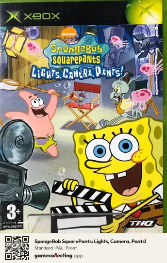 SpongeBob SquarePants: Lights, Camera, Pants! Xbox, PAL box front