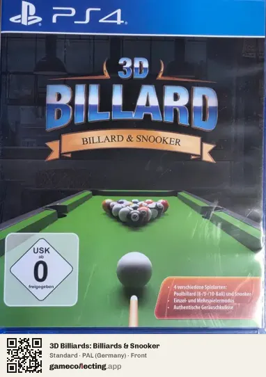 3D Billiards: Billiards & Snooker PlayStation 4, Germany box front