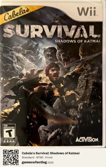 Cabela's Survival: Shadows of Katmai Nintendo Wii, NTSC box front