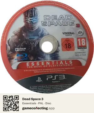 Dead Space 3 PlayStation 3, PAL disc