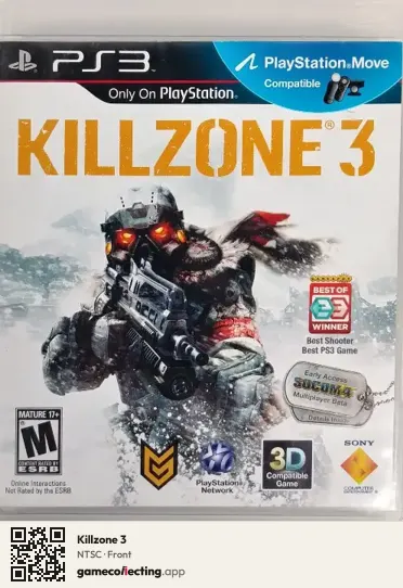 Killzone 3 PlayStation 3, NTSC box front