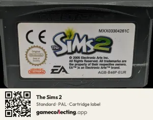 The Sims 2 Game Boy Advance, PAL cartridge label