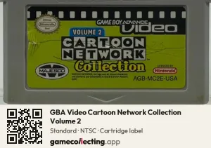 GBA Video Cartoon Network Collection Volume 2 Game Boy Advance, NTSC cartridge label