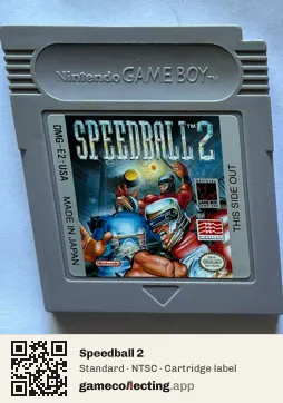 Speedball 2 Game Boy, NTSC cartridge label