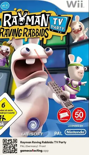 Rayman Raving Rabbids: TV Party Nintendo Wii, Germany box front