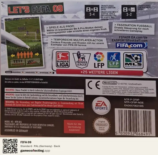 FIFA 09 Nintendo DS, Germany box back