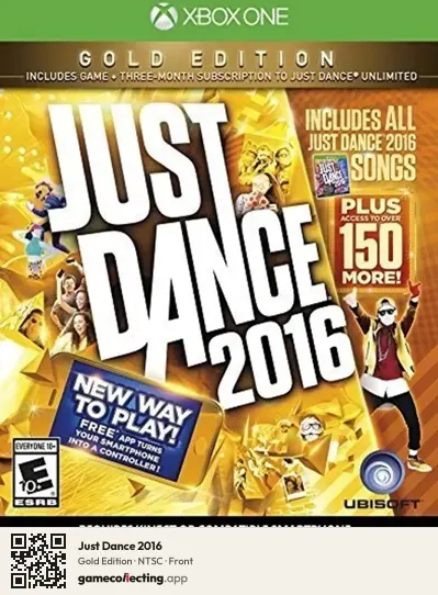 Just Dance 2016 Xbox One, NTSC box front