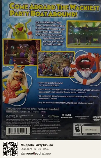 Muppets Party Cruise PlayStation 2, NTSC box back