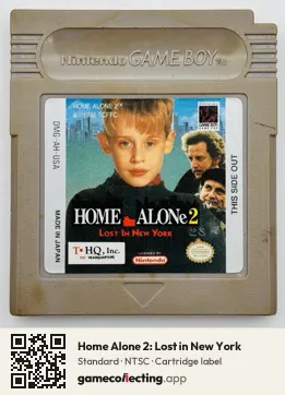 Home Alone 2: Lost in New York Game Boy, NTSC cartridge label