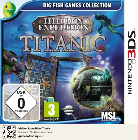 Hidden Expedition: Titanic Nintendo 3DS, Germany box front