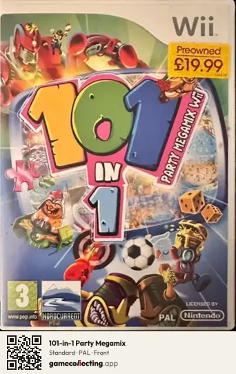 101-in-1 Party Megamix Nintendo Wii, PAL box front