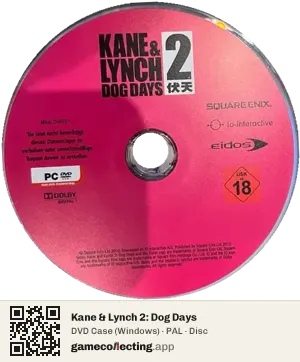 Kane & Lynch 2: Dog Days Computer, PAL disc
