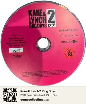 Kane & Lynch 2: Dog Days Computer, PAL disc