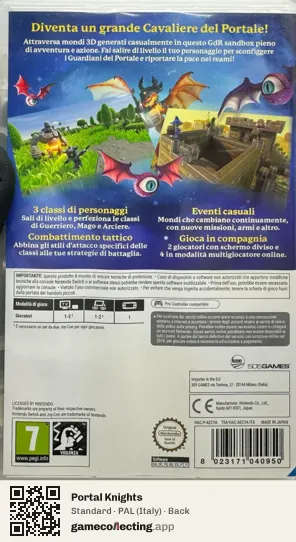 Portal Knights Nintendo Switch, Italy box back