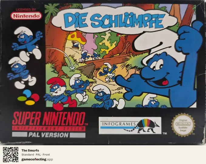 The Smurfs Super Nintendo Entertainment System, PAL box front