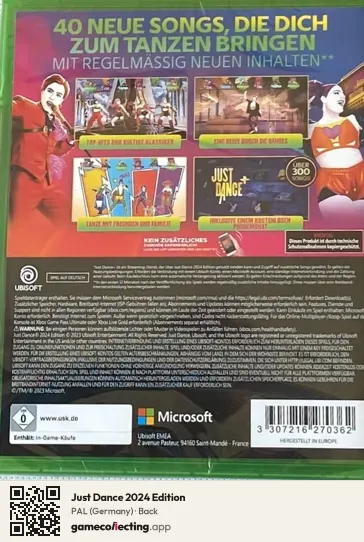 Just Dance 2024 Edition Xbox Series X, Germany box back