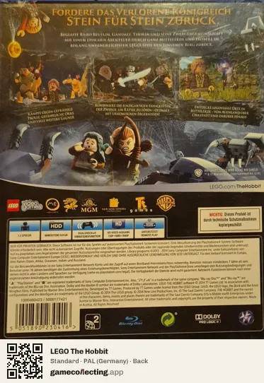LEGO The Hobbit PlayStation 4, Germany box back