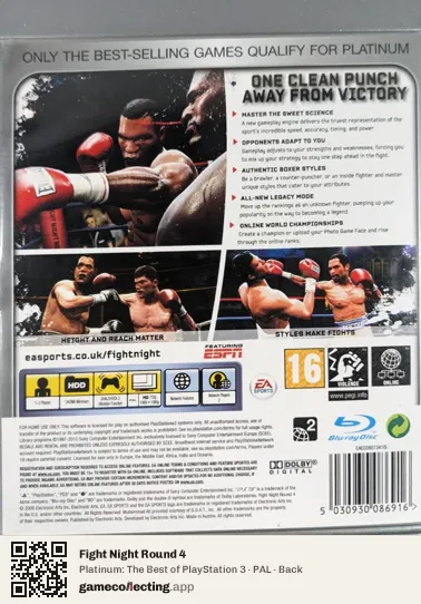 Fight Night Round 4 PlayStation 3, PAL box back