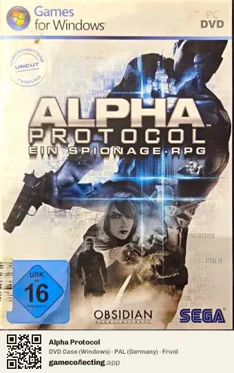 Alpha Protocol Computer, Germany box front