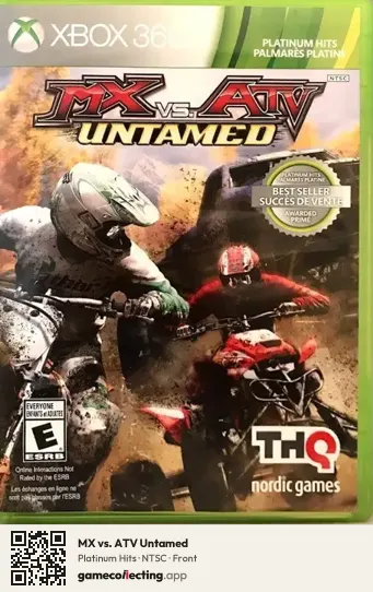 MX vs. ATV Untamed Xbox 360, NTSC box front