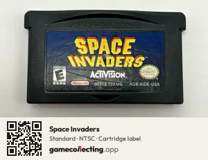 Space Invaders Game Boy Advance, NTSC cartridge label