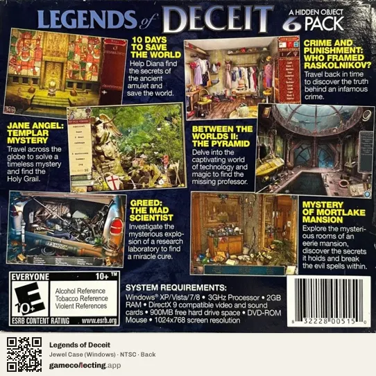 Legends of Deceit Computer, NTSC box back