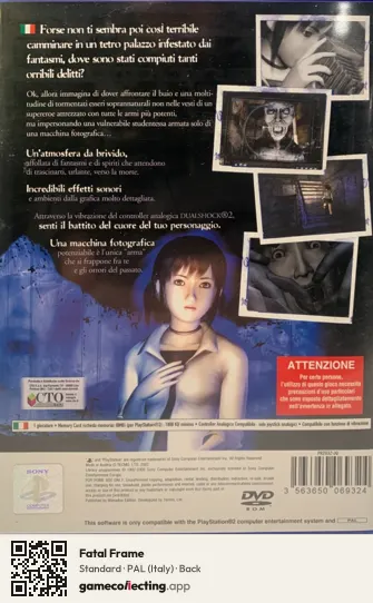 Fatal Frame PlayStation 2, Italy box back