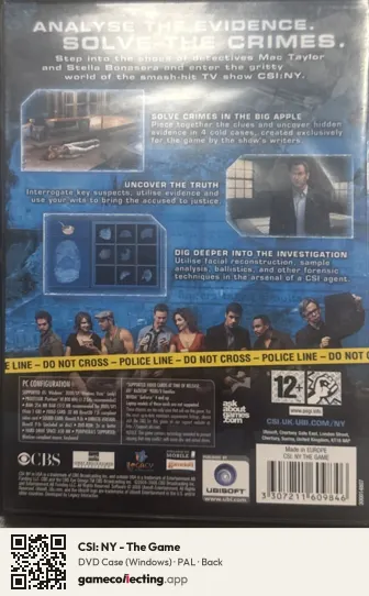 CSI: NY - The Game Computer, PAL box back