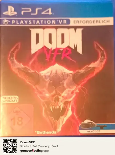 Doom VFR PlayStation 4, Germany box front
