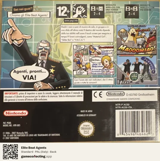 Elite Beat Agents Nintendo DS, Italy box back