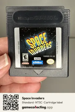 Space Invaders Game Boy Color, NTSC cartridge label