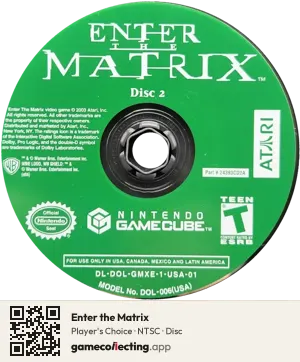 Enter the Matrix Nintendo GameCube, NTSC disc