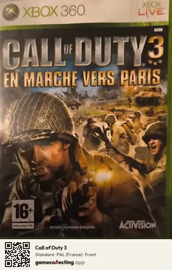 Call of Duty 3 Xbox 360, France box front