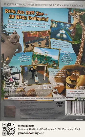Madagascar PlayStation 2, Germany box back