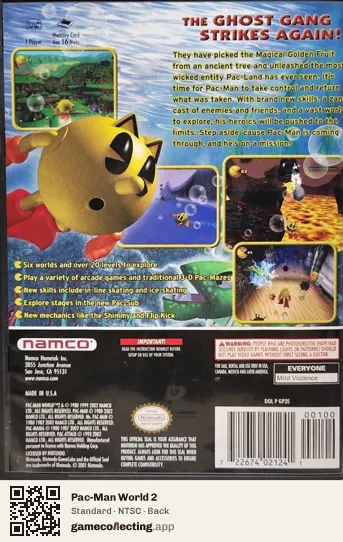 Pac-Man World 2 Nintendo GameCube, NTSC box back
