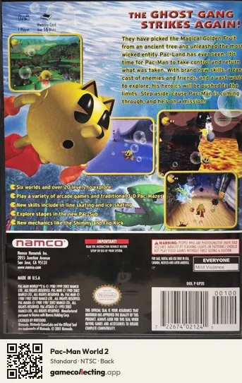 Pac-Man World 2 Nintendo GameCube, NTSC box back