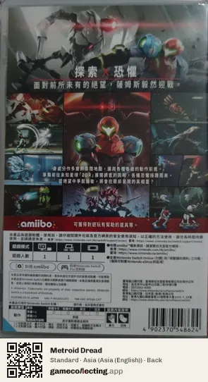 Metroid Dread Nintendo Switch, Asia (English) box back