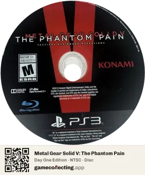 Metal Gear Solid V: The Phantom Pain PlayStation 3, NTSC disc