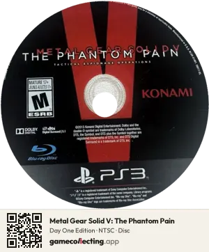 Metal Gear Solid V: The Phantom Pain PlayStation 3, NTSC disc