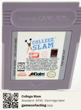 College Slam Game Boy, NTSC cartridge label