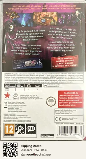 Flipping Death Nintendo Switch, PAL box back