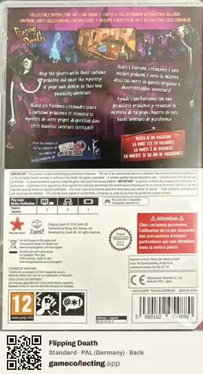 Flipping Death Nintendo Switch, Germany box back