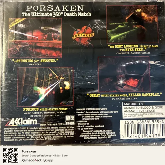 Forsaken Computer, NTSC box back