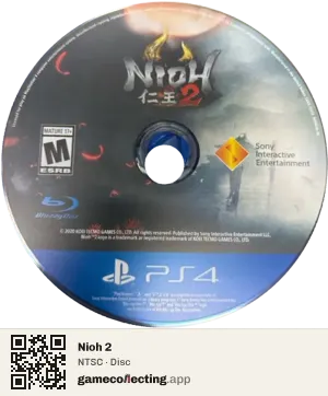 Nioh 2 PlayStation 4, NTSC disc