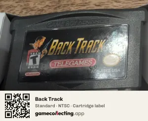 Back Track Game Boy Advance, NTSC cartridge label