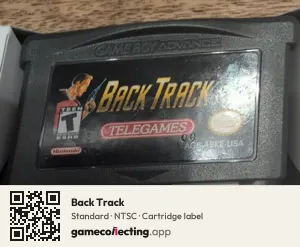 Back Track Game Boy Advance, NTSC cartridge label