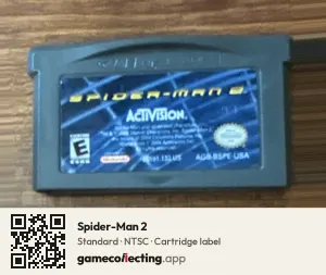 Spider-Man 2 Game Boy Advance, NTSC cartridge label