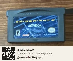 Spider-Man 2 Game Boy Advance, NTSC cartridge label