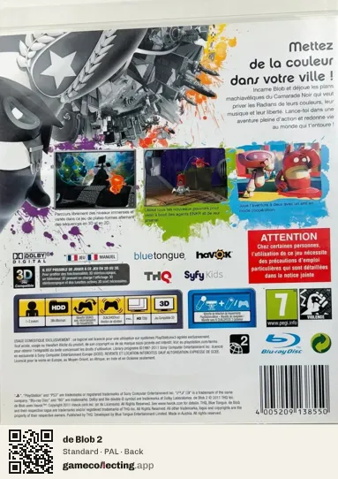 de Blob 2 PlayStation 3, PAL box back