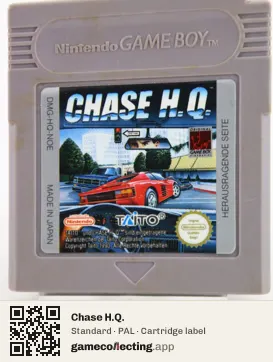 Chase H.Q. Game Boy, PAL cartridge label
